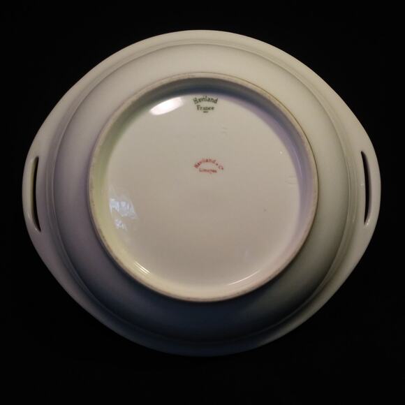 Haviland Limoges France Schleiger 985 Round Handled Bowl Pink Roses Gold Trim - Picture 6 of 9